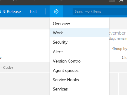 Work Configuration Menu