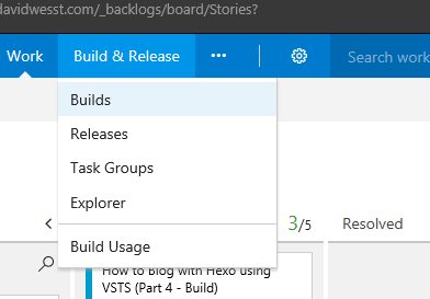 Build and Releases Menu